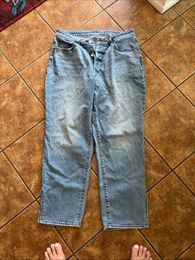 Old Navy Curvy High-Waisted OG Loose Jeans Secret Smooth Pockets Size 16